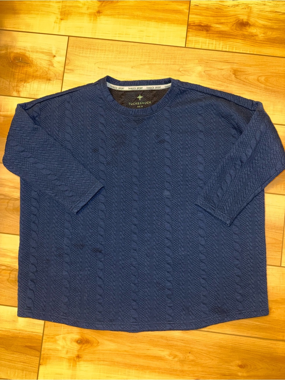 Tuckernuck Deep Navy Cable-Knit Crew Sweater